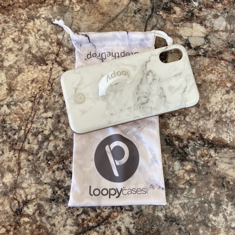 iPhone X/XS White Marble Loopy Case